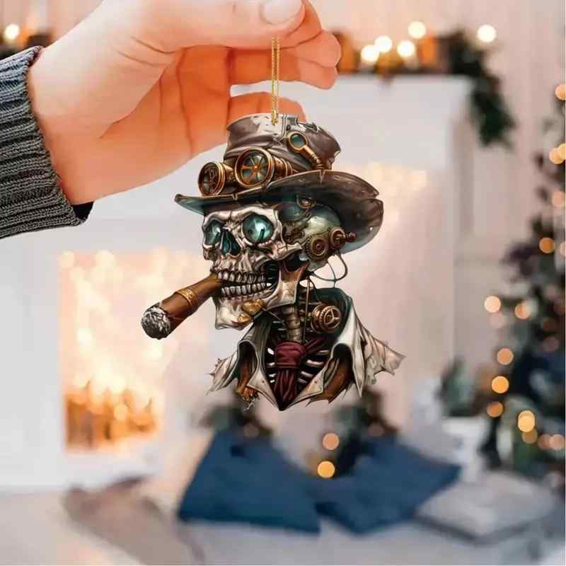 自動車用オーナメント ハロウィン アクリル製 個性的 クリエイティブ 平面 車内 バックミラー デコレーション カートゥーン 吊り下げ式(x2)