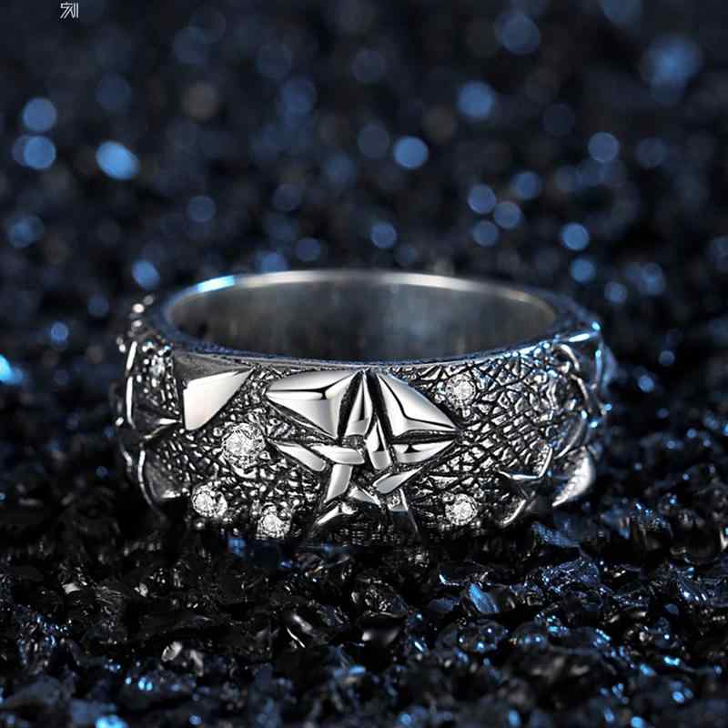 指輪 男女兼用 五芒星デザイン 幾何学模様 タイシルバー 銅メッキ 電気メッキ加工 手作り ファッション..