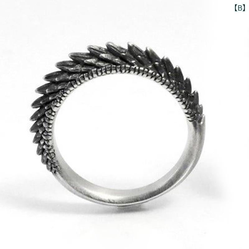 花りぼんの指輪 男女兼用 リング トカゲモチーフ アンティーク調 シルバーメッキ フリーサイズ オープンリング 高級感 おしゃれ｜アングル3