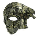 マスク スチームパンク ハロウィン マスカレード パーティー 半顔 仮装 コスプレ オペラ 舞台 イベント 小道具 アンティーク風 ゴールド シルバー ブラック...