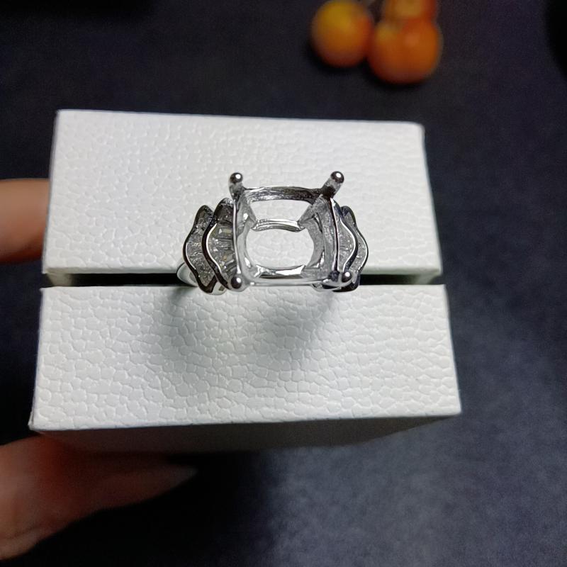 指輪 レディース S925シルバー 空枠リング 枕型スクエア 10mm角 ホワイトゴールド ローズゴールド イエ..