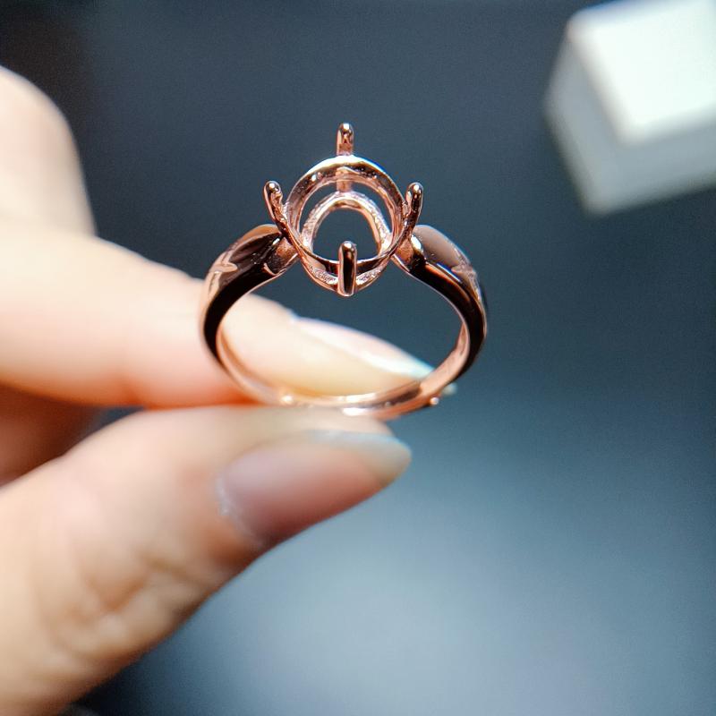 指輪 レディース 女性用 シルバー925 925スターリングシルバー シンプル 楕円形 空枠 フリーサイズ 18Kホワイトゴールドメッキ 18Kローズゴールドメッキ ピンクゴールド 上品 煌めく ファッション 通勤 オフィス カジュアル デイリー