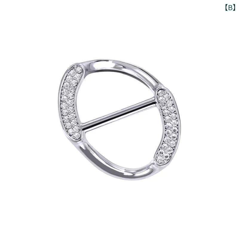 クリップ レディース Tシャツ シャツ 裾止め スカーフリング パール ラインストーン ハート形 高級感 万能 アレンジ 合金 ゴールド シルバー
