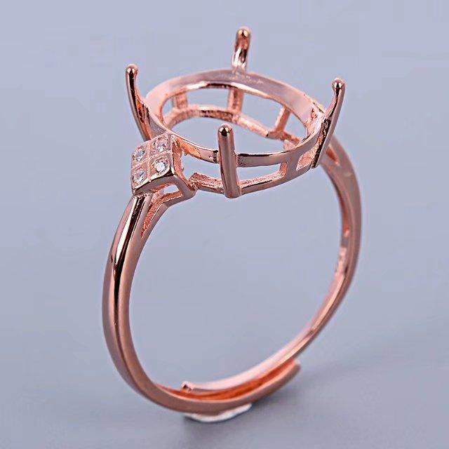 指輪 レディース リング 女性用 SV925 シルバー オープンリング サイズ調整可能 18Kホワイトゴールドメ..