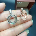 ペンダントトップ シンプル S925シルバー 空枠 円形 13mm 15mm DIY ハンドメイド ジュエリーパーツ ネックレス用 上品 プラチナカラー ローズゴールドメッキ