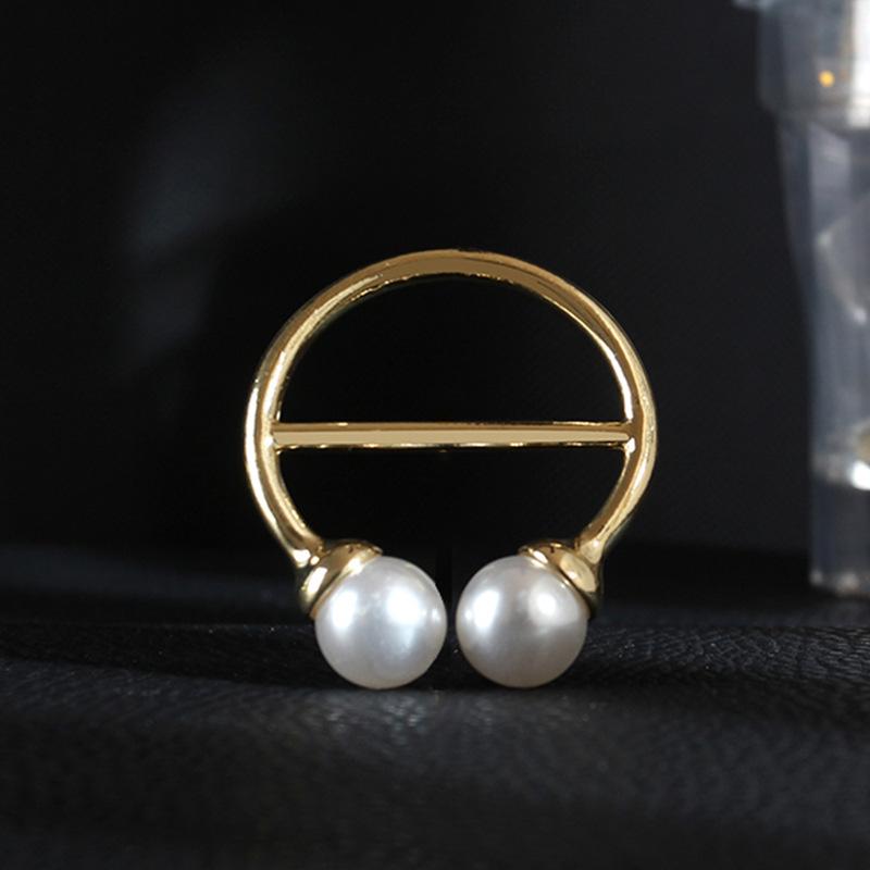 アクセサリー レディース パール 円形 スカーフリング Tシャツ ブラウス 裾結び ウエストマーク ずり落..