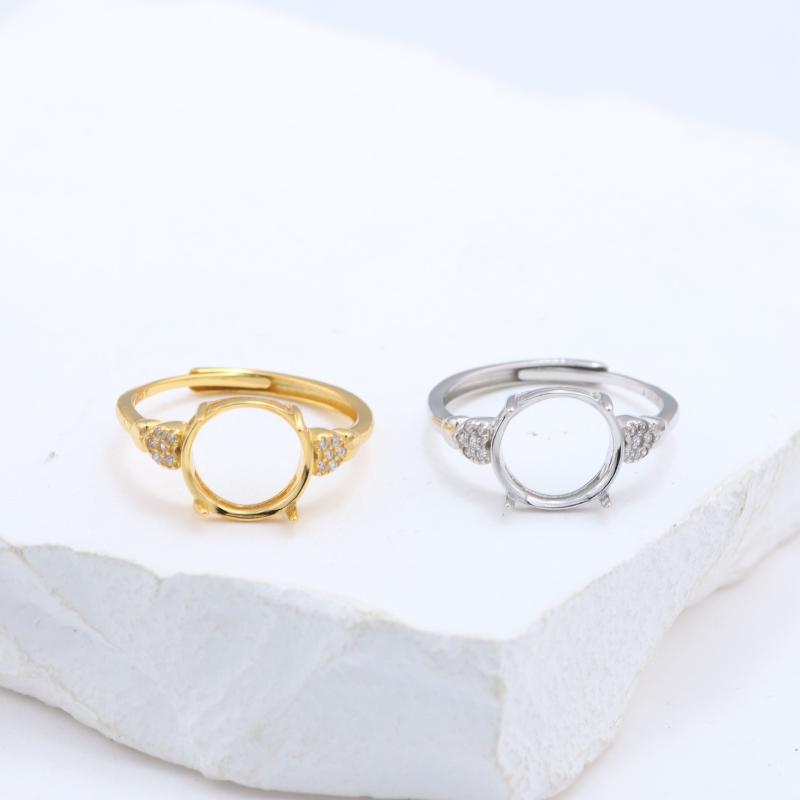 指輪 S925純銀 琥珀 ターコイズ 蜜蝋 指輪枠 リングパーツ 空枠 フリーサイズ 未加工 ハンドメイド DIY オリジナルリング作成 ジュエリー素材 シンプル おしゃれ 普段使い プラチナカラー ゴールドカラー