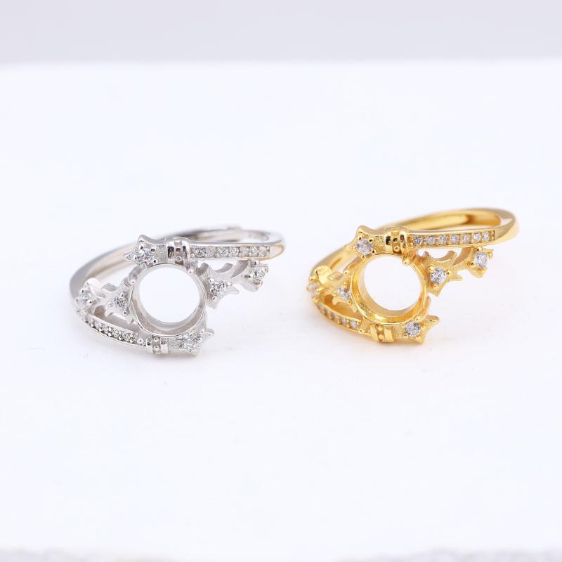 指輪 レディース S925シルバー 楕円 卵型 空枠 未セッティング ルース用 韓国風 フリーサイズ 電気メッ..