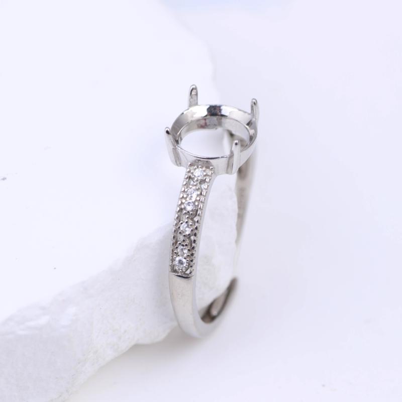 指輪 レディース 925シルバー 楕円 エッグ型 石なし 空枠 開口式 フリーサイズ 電気メッキ加工 日韓風 ..