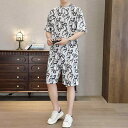 メンズ 男性用 セットアップ 上下セット 中国風 唐装 民族風 プリント 接触冷感 半袖 シャツ ショートパンツ ハーフパンツ カジュアル 普段使い 部屋着 化学繊維 春夏 吸湿速乾