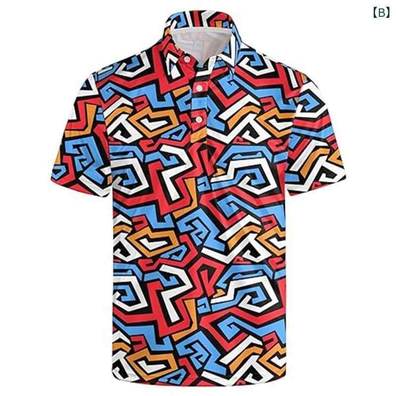 ポロシャツ 半袖 ビッグシルエット 3Dプリント ポップ アニメ 植物柄 ポリエステル メッシュ 速乾 カジュアル トップス 春夏