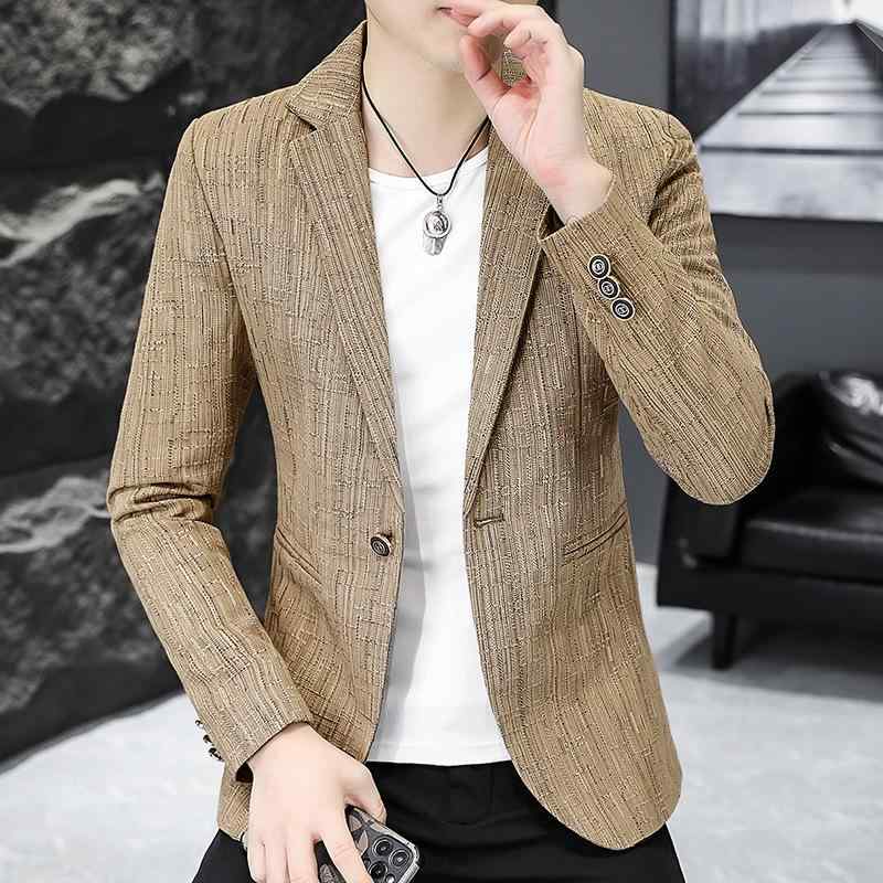 テーラードジャケット メンズ 秋冬 スリムフィット シングルブレスト 1つボタン 無地 ポリエステル混紡..