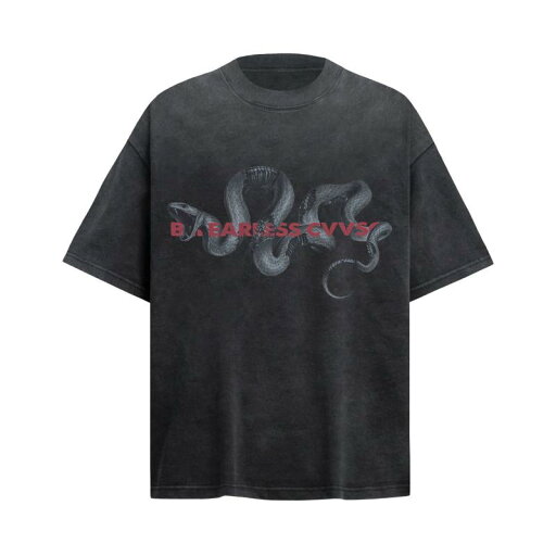 Tシャツ メンズ アメリカンストリート トレンド ダーク系 パイソン柄 プリント 半袖 ゆったり クルーネック ドロップショルダー コーマ綿 防シワ 吸湿速乾 普段使い 春夏 Tシャツ メンズ アメリカンストリート トレンド ダーク系 パイソン柄 プリント 半袖 ゆったり クルーネック ドロップショルダー コーマ綿 防シワ 吸湿速乾 普段使い 春夏