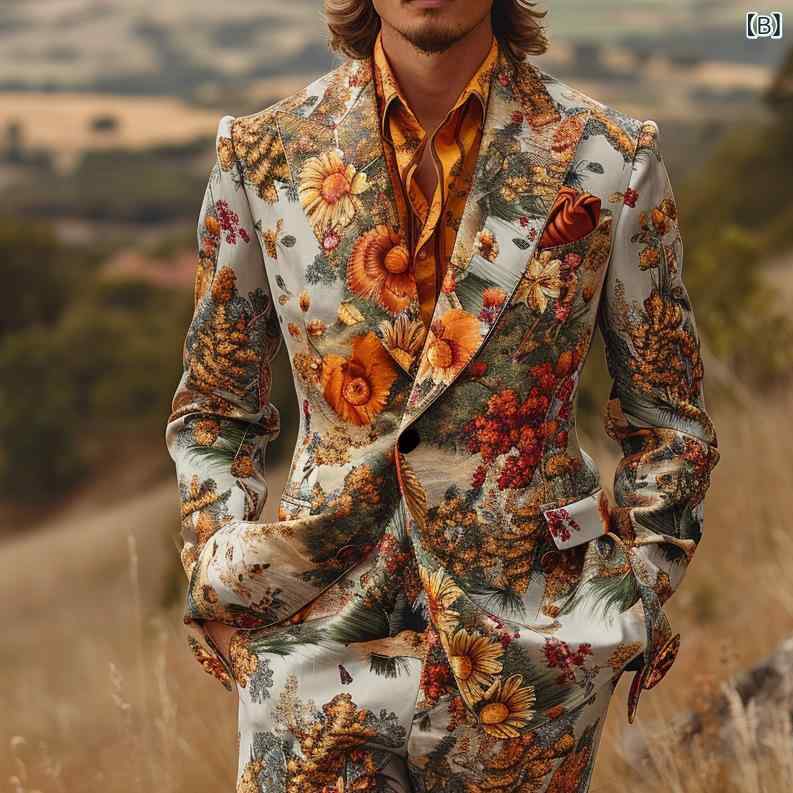 ジャケット メンズ 男性用 3Dデジタルプリント 光沢 シャイニー パーティー ステージ 舞台 衣装 クラブ コスプレ スリムフィット ポリエステル オールシーズン