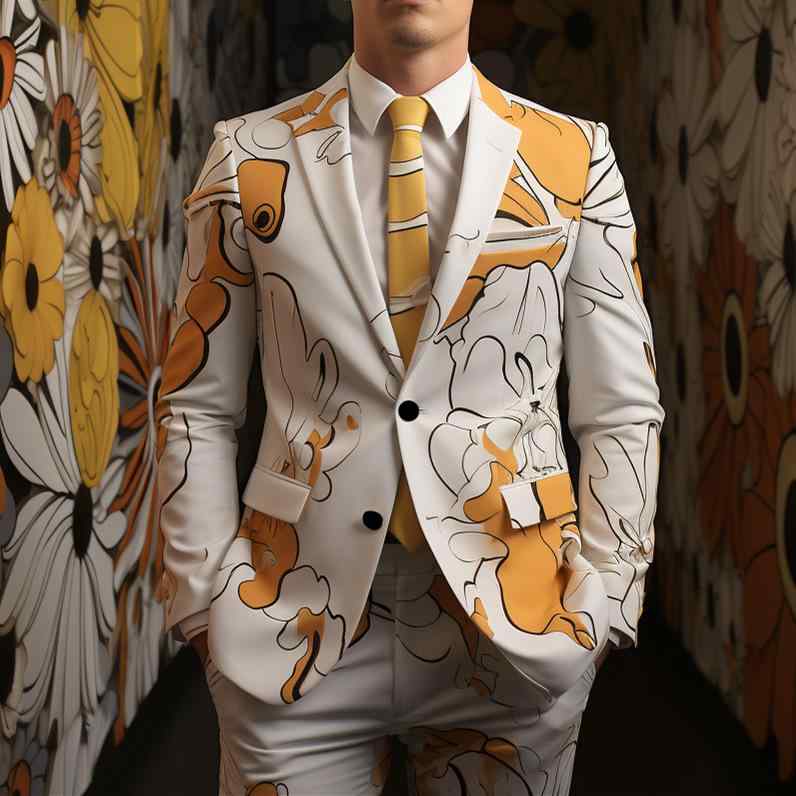 ジャケット メンズ ブレザー テーラードジャケット 3Dデジタルプリント 光沢感 スリムフィット ストリートスタイル ステージ衣装 クラブパーティー ポリエステル 通気性