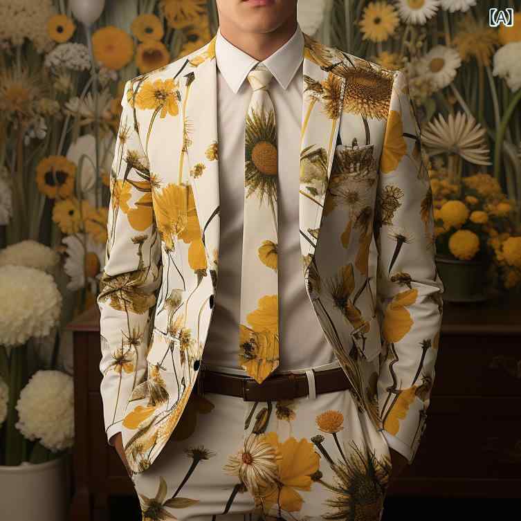 ジャケット メンズ ブレザー テーラードジャケット 3Dデジタルプリント 光沢感 スリムフィット ストリートスタイル ステージ衣装 クラブパーティー ポリエステル 通気性