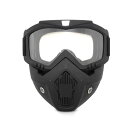 ゴーグル フェイスマスク 男女兼用 オートバイ バイク オフロード サイクリング 防風 防砂 防塵 保護メガネ スキー スノーボード 登山 タクティカルギア TPU素材 軽量 ミラーレンズ レンズ交換可能 度付き対応(x2)
