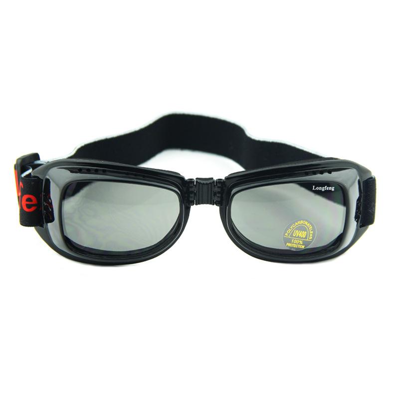 ゴーグル 男女兼用 アウトドア サイクリング バイク オートバイ用 偏光 折りたたみ式 防風 防塵 保護 PC素材 シンプル スタイリッシュ ブラック グレー クリアレンズ