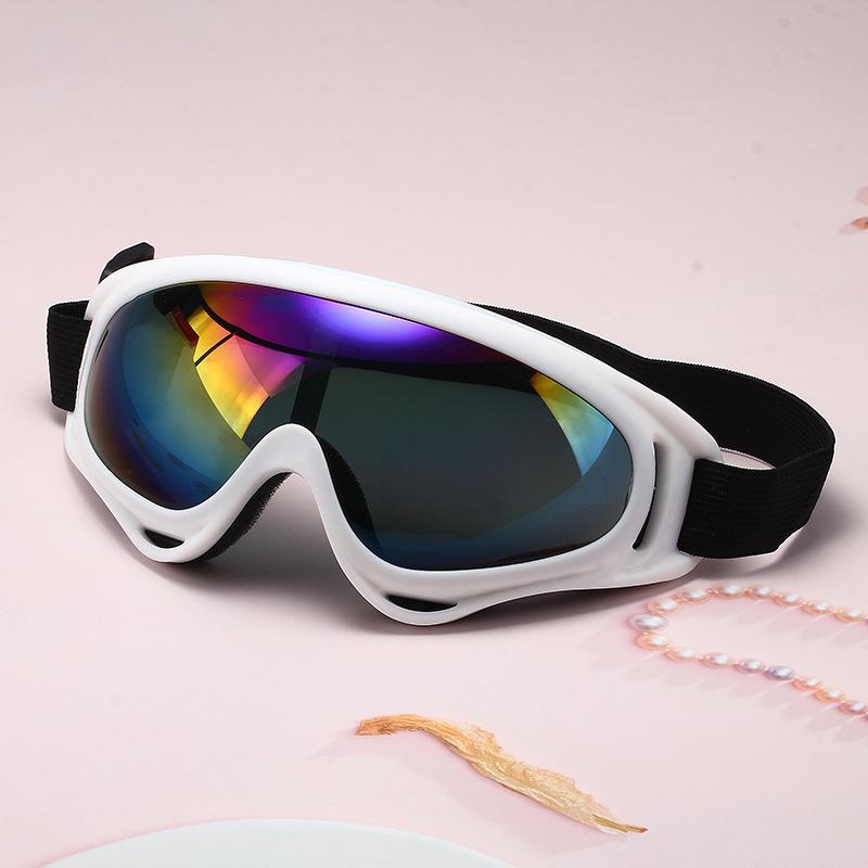 ゴーグル スキー バイク オートバイ 作業用 保護眼鏡 防風 防塵 飛沫防止 ポリカーボネート製 スポンジクッション 調整可能フレーム 高透過率 マルチカラーレンズ ブラック ホワイト