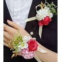 コサージュ ブローチ リストブーケ 手首飾り セット 個性的 結婚式 パーティー 旅行 写真撮影 ブライズメイド アッシャー 男女兼用 ポリエステル フラワー ピンク ハンドメイド ナチュラル アクセサリー(x2)