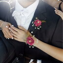 コサージュ ブレスレット 男女兼用 手作り パール ラインストーン クリスタル パープル ヴィンテージ 結婚式 ウェディング 新郎 新婦 披露宴 二次会 パーティー フォーマル セレモニー ブローチ リストコサージュ