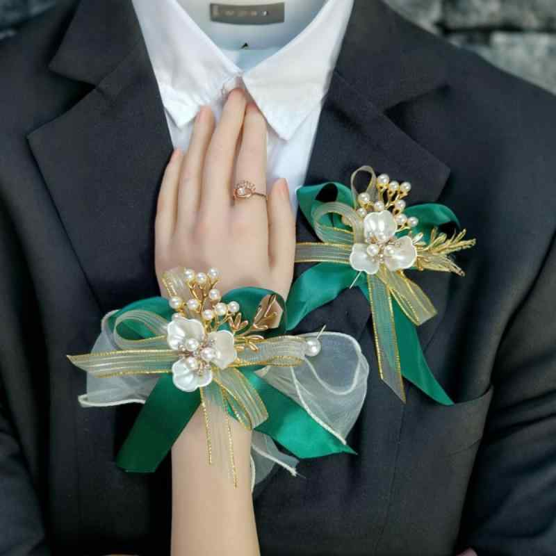 コサージュ リストブーケ 男女兼用 子供用 結婚式 ウェディング ブートニア 新婦 ブライズメイド ダンス 発表会 フォーマル セレモニー 手作り ハンドメイド...
