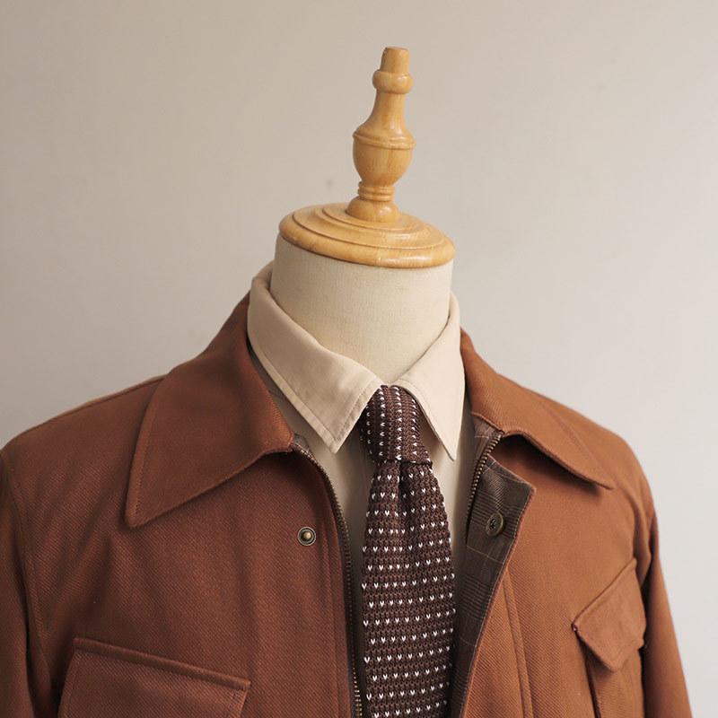 ネクタイ メンズ 紳士用 ニット 毛糸 ブラウン系 茶色 カジュアル 普段使い スクール 学生用 細身 スリ..