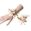 コサージュ 結婚式 リストブーケ ブートニア ウェディング 造花 エレガント ブライズメイド ゲスト 披露宴 新郎新婦 シャンパン 赤 オフホワイト ピンク パープル アートフラワー