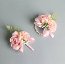 コサージュ ピンク系 バラ シルクフラワー 結婚式 新郎新婦 両親 介添人 ブライズメイド アッシャー ウェディング 披露宴 高級感 ハンドメイド ヨーロピアン パーティー
