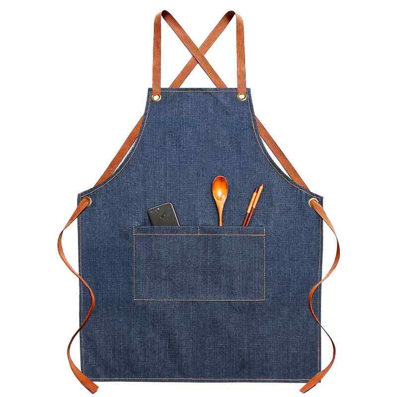 エプロン 親子 子供 大人 メンズ レディース ユニセックス ウォッシュドデニム 肩掛け キッチン 家庭用 料理教室 作業用 ガーデニング DIY 美術 絵画教室 カフェ 汚れ防止 シンプル 無地 耐久性
