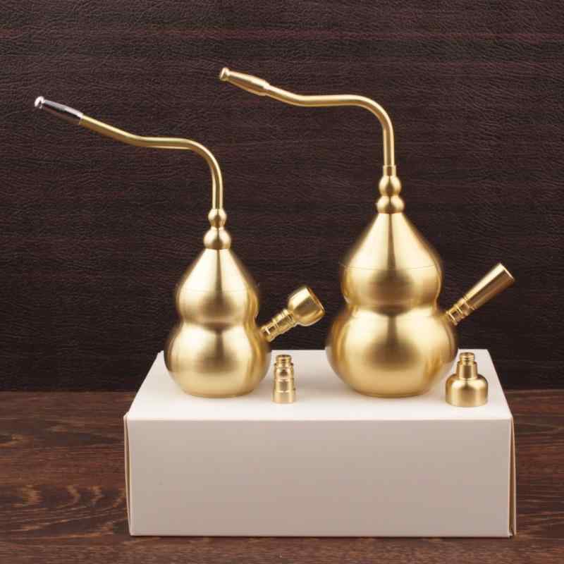 パイプ メンズ 真鍮製 瓢箪型 水フィルター 多機能 2WAY 4WAY 光沢 喫煙具 オリエンタルスタイル 普段..