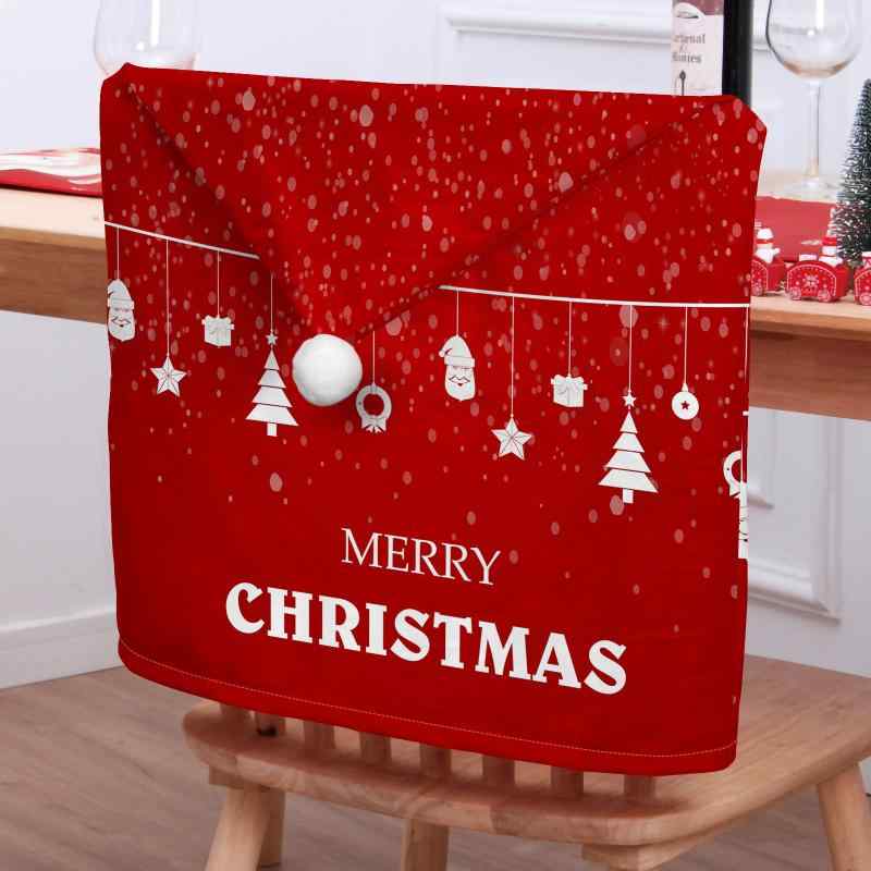 椅子カバー クリスマス飾り チェアカバー デコレーション リビング ダイニング 背もたれ用 ポリエステル ショートパイル起毛 キャラクター柄 簡単着脱(x2)