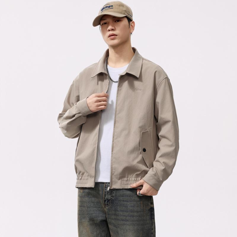 ジャケット メンズ ハリントンジャケット ブルゾン アメリカンカジュアル 春秋 刺繍 ルーズフィット レ..