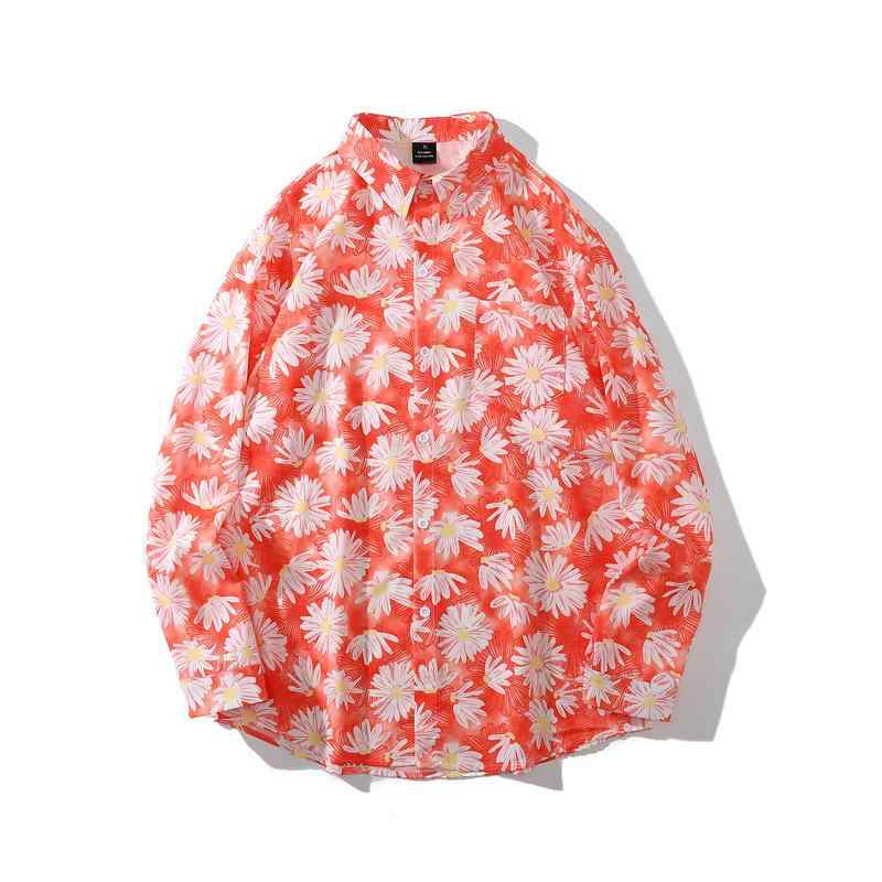 シャツ メンズ ユニセックス レトロ コミック柄 香港スタイル トレンド 長袖 ゆったり ビッグシルエッ..