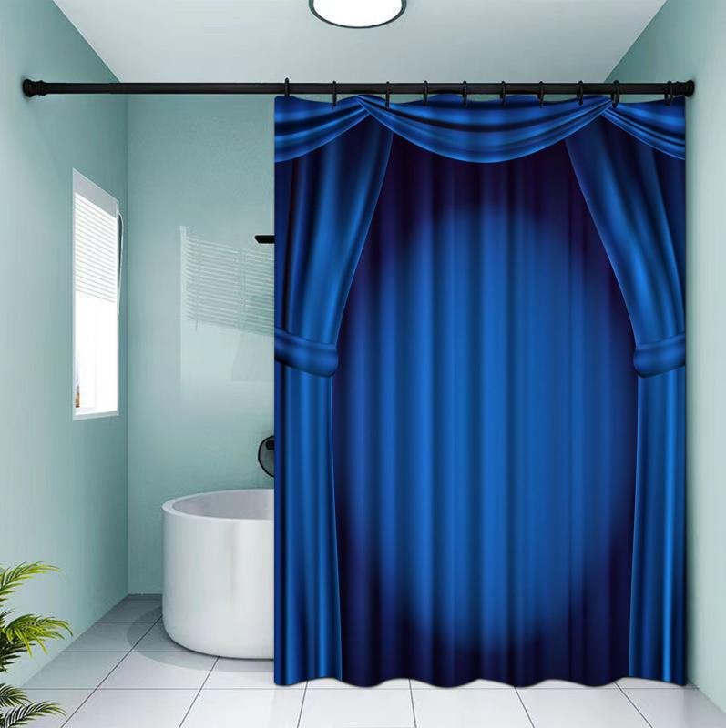 シャワーカーテン ポリエステル ストライプ柄 デジタルプリント 防水 浴室 バスルーム ユニットバス 穴あけ不要 突っ張り棒対応 賃貸対応 モダン シンプル インテリア