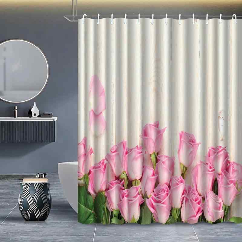 シャワーカーテン 浴室用 厚手 デジタルプリント 防水 防カビ 穴あけ不要 ポリエステル製 モダン シンプルデザイン バスルーム バスカーテン