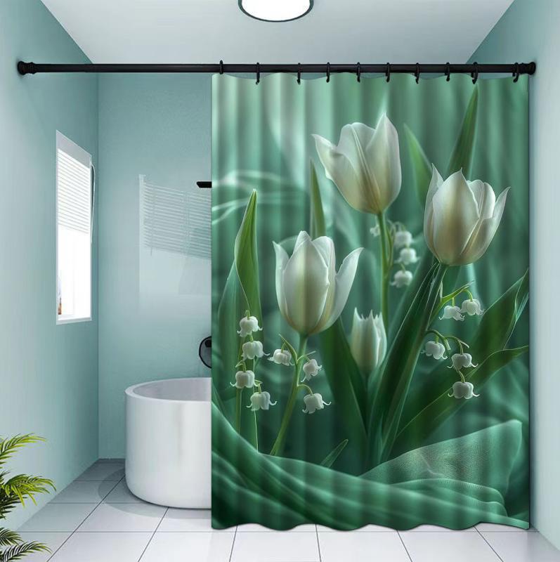 シャワーカーテン バスルーム 浴室 ポリエステル 防水 撥水 3Dデジタルプリント モダン シンプル おしゃれ デザイン 間仕切り 目隠し