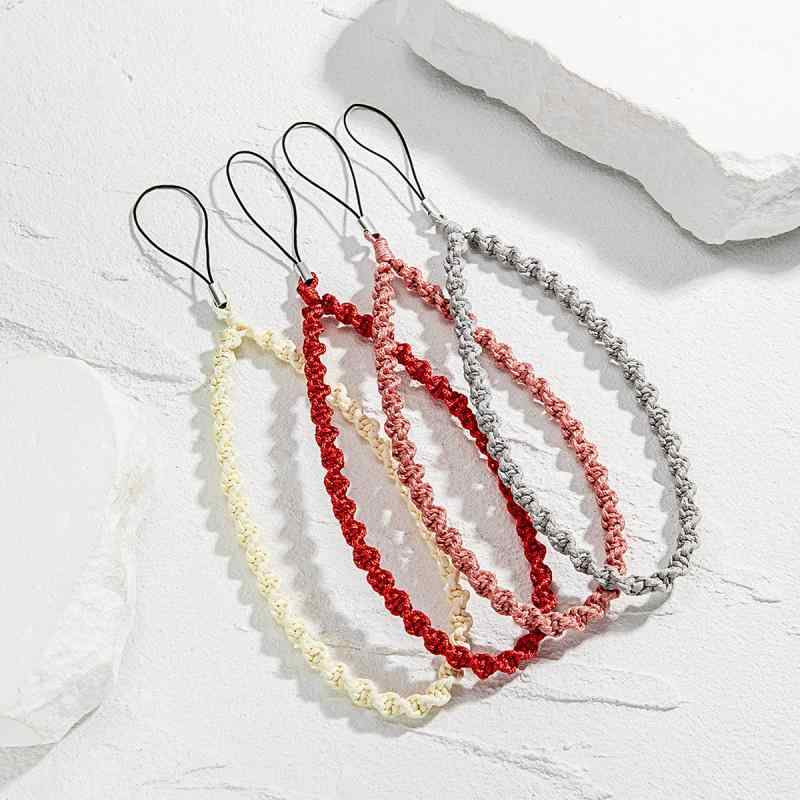 スマホストラップ レディース ショート丈 ツイスト編み シンプル おしゃれ 通勤 携帯用 モバイルチャー..