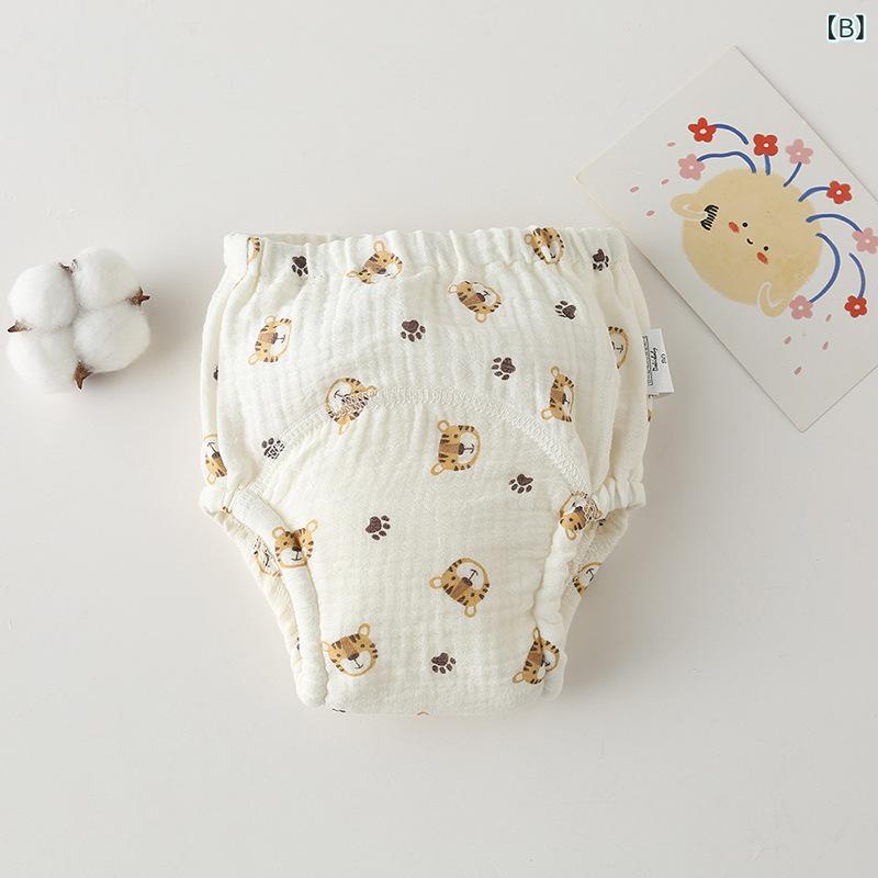 トレーニングパンツ ベビー 綿100% ガーゼ 防水 おねしょ対策 トイトレパンツ 吸水性 通気性 韓国風 子供 男の子 女の子 総柄 プリント