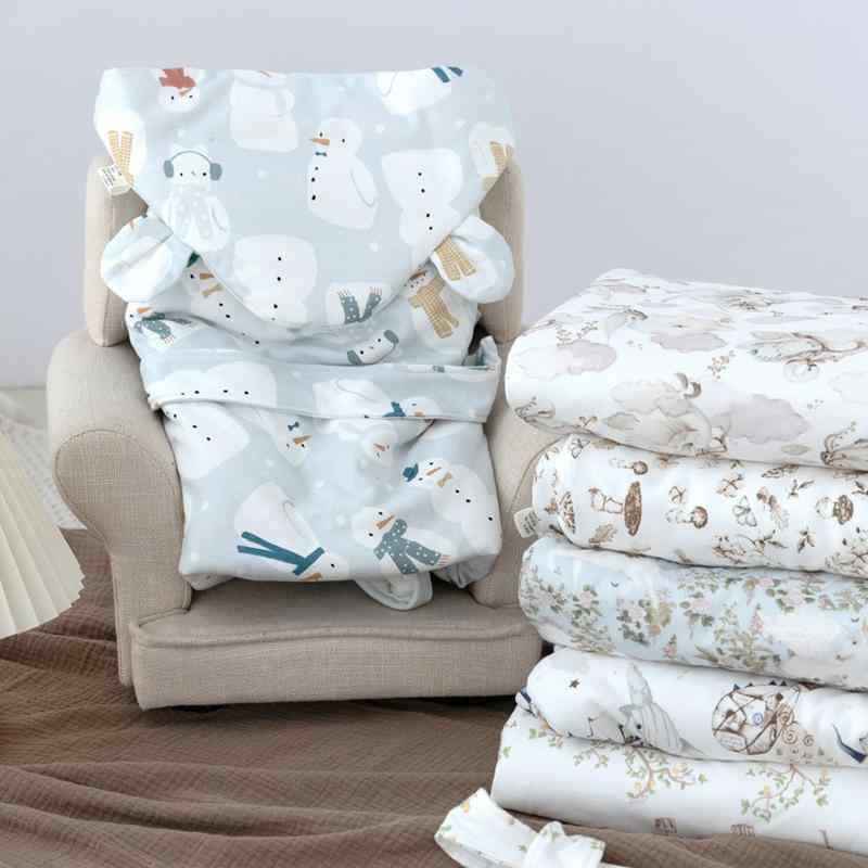 抱っこ布団 ベビー 新生児 赤ちゃん 秋冬 A類 コットン素材 シルク混わた入り 中綿取り外し可能 2WAY 厚手 大判 あったか 保温 寝かしつけ ゆったり 肌に優しい 様々な柄 出産準備(4)