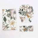 おくるみ 新生児 ベビー 赤ちゃん 乳児 帽子 ヘアバンド ブランケット スワドル 3点セット 竹繊維 バンブーファイバー プリント柄 総柄 通年 出産祝い ギ...