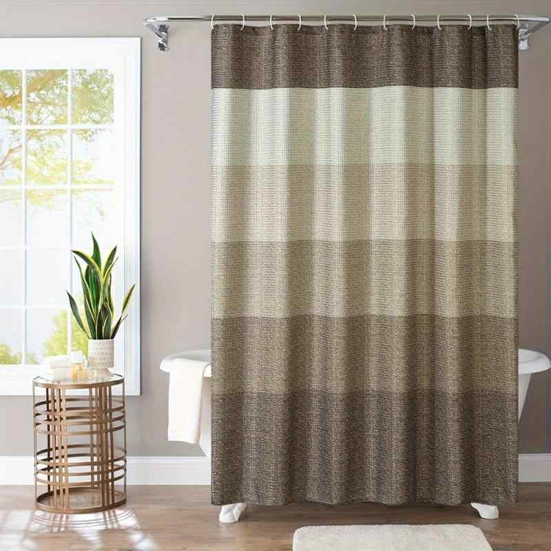 シャワーカーテン ブラウン グラデーション 浴室用 防水 ポリエステル製 デジタルプリント 間仕切り おしゃれ バスルーム インテリア