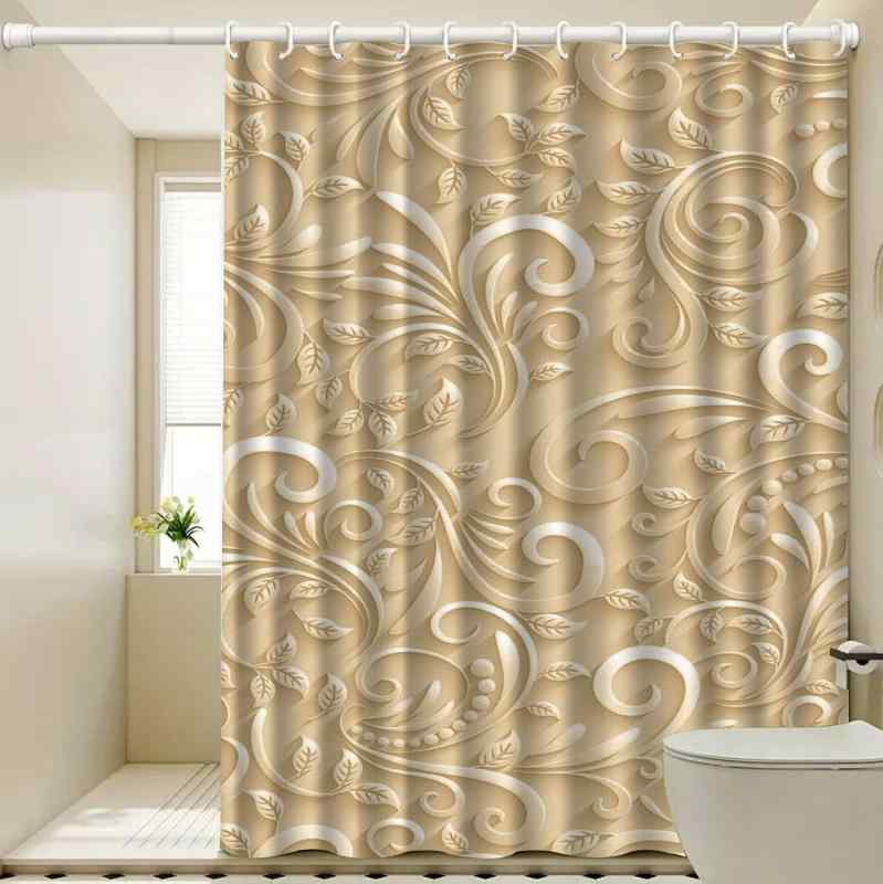 シャワーカーテン バスカーテン ポリエステル 防水 撥水加工 3Dデジタルプリント 高級感 浴室用 バスルーム間仕切り 目隠し 取り付け簡単