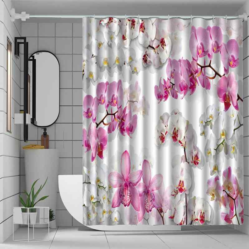 シャワーカーテン 浴室 バスルーム用 防水 デジタルプリント ポリエステル製 目隠し 現代モダン シンプル おしゃれ 様々な柄 穴開け不要