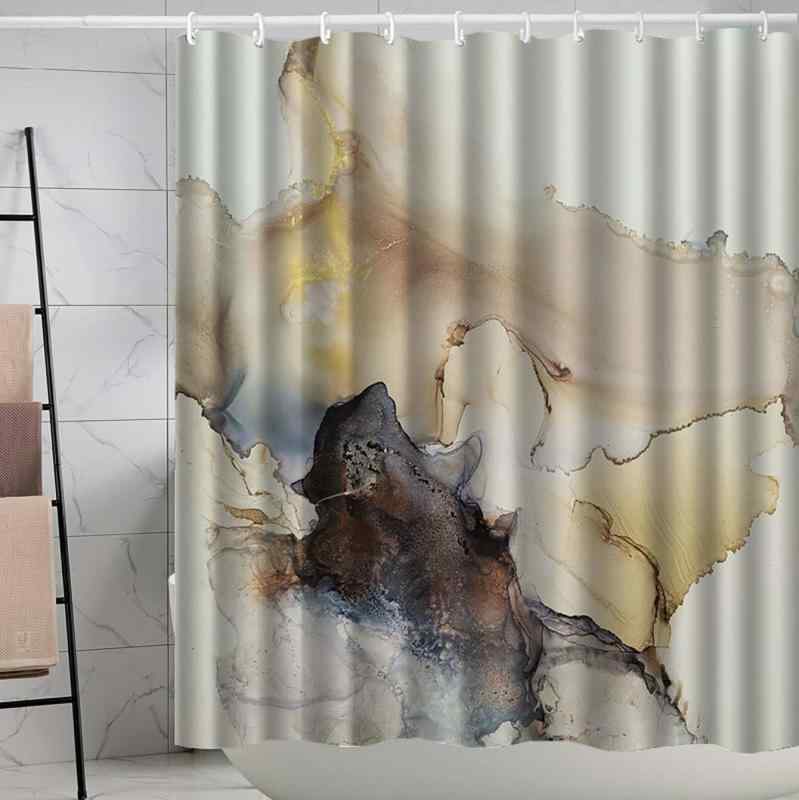 シャワーカーテン 大理石柄 防水 撥水 ポリエステル 防カビ 間仕切り バスルーム 浴室 目隠し 遮像 おしゃれ モダン 高級感 ユニットバス 洗面所 脱衣所