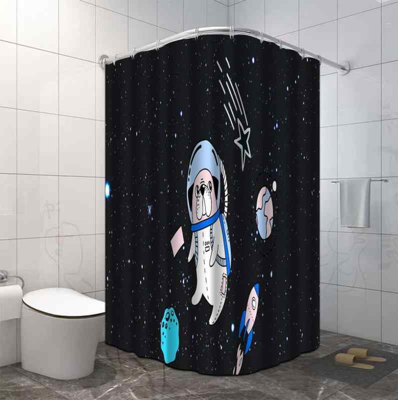 シャワーカーテン ポリエステル製 防水 撥水加工 浴室 バスルーム お風呂 間仕切り 目隠し シンプルデザイン ユニットバス用 穴あけ不要