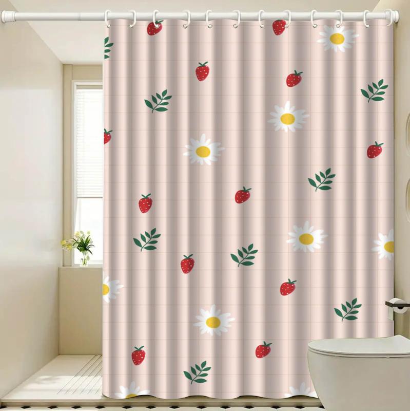 シャワーカーテン ポリエステル 3Dデジタルプリント 撥水加工 浴室 間仕切り 高級感 モダン 目隠し 防カビ 取り付け簡単 突っ張り棒対応 バスルーム