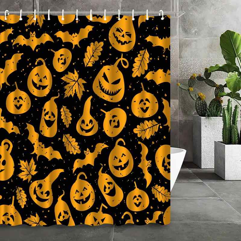 シャワーカーテン ハロウィン 3Dプリント ポリエステル製 防水 撥水 浴室 脱衣所 間仕切り 目隠し バスルーム おしゃれ モダン