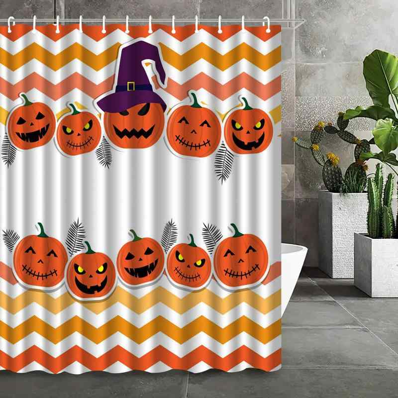シャワーカーテン 浴室 バスルーム用 お風呂用 防水 撥水 ハロウィン プリント 3D立体柄 ポリエステル 間仕切り 目隠し モダン おしゃれ デザインカーテン