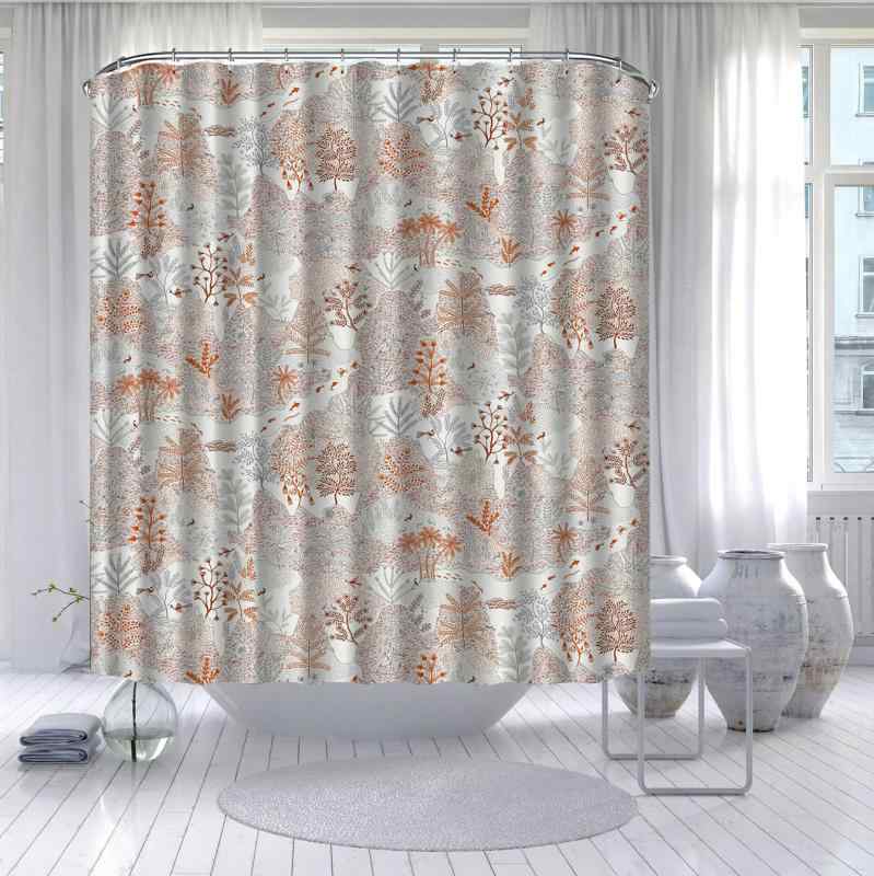 シャワーカーテン 高画質 3Dデジタル シンプル プリント 防水 防カビ ポリエステル製 モダン バスルーム用 穴あけ不要 間仕切り